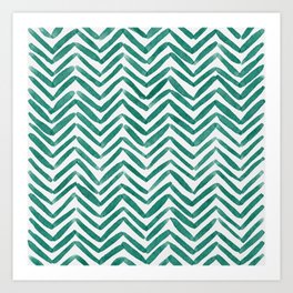 Zigzag - green Art Print