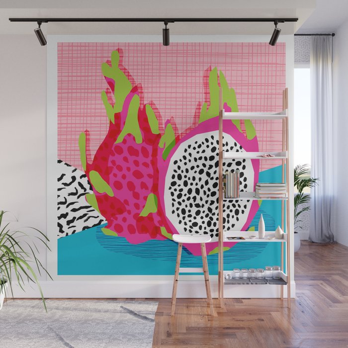 Hard Core Memphis Throwback Retro Neon Tropical Fruit