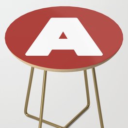 A (White & Maroon Letter) Side Table