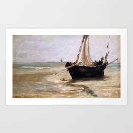 Black boat near Berck by Eduard Manet Art Print