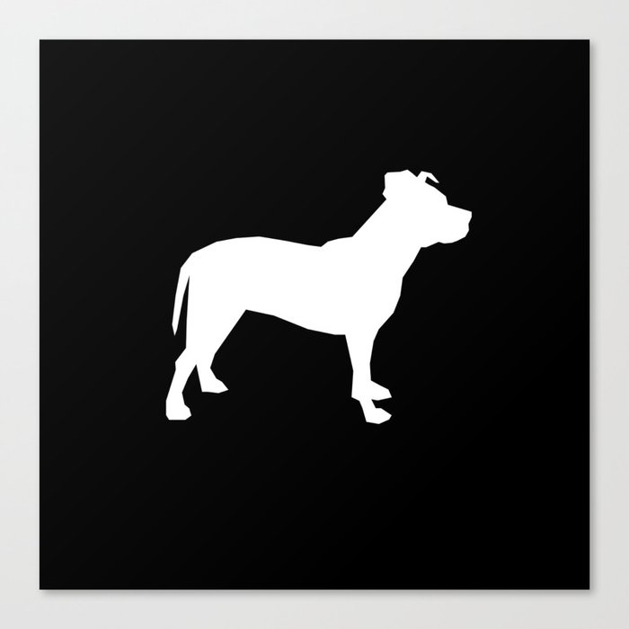 pitbull silhouette black and white minimal modern dog breed art pillow square canvas print by petsilhouettes
