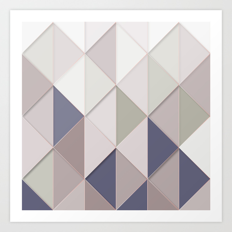 Abstract Geometric Pattern Neutral Tones Art Print By Lightworks