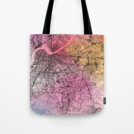 colorful Louisville city map Tote Bag