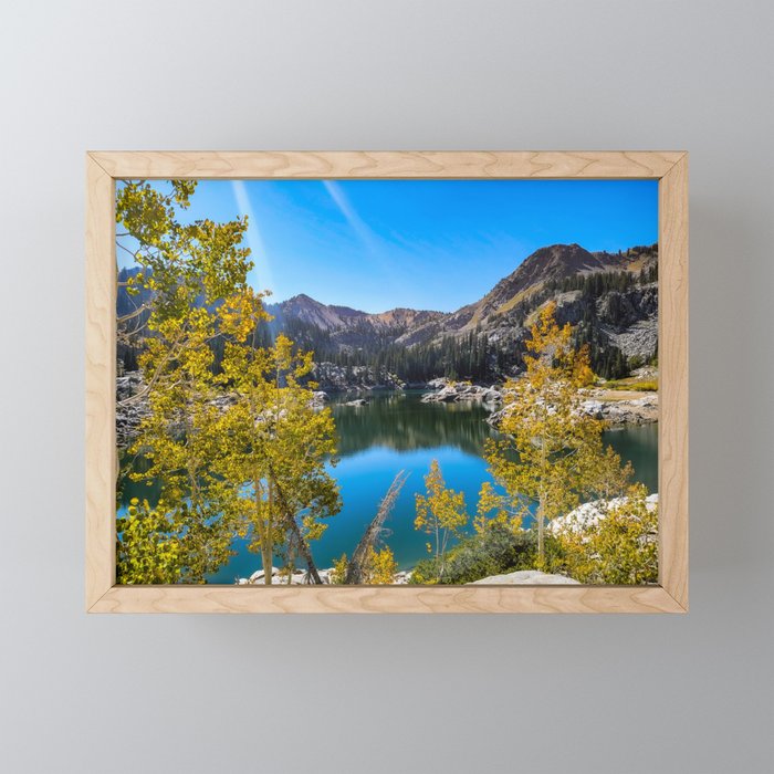 Autumn Alpine Lake in Wasatch Mountain Range Utah Framed Mini Art Print