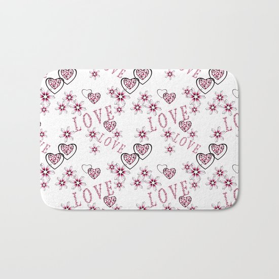 Openwork pattern with hearts. Bath Mat
