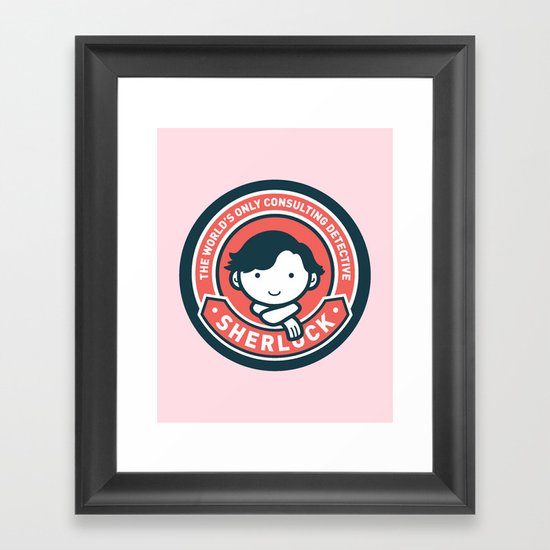 Sherlock - Cute Sherlock Holmes in Red Framed Art Print