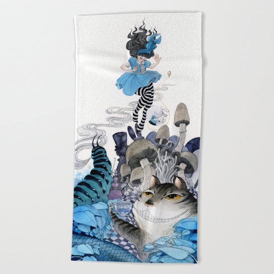 Alice in Wonderland Beach Towel
