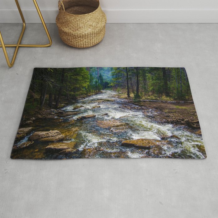 Stream in the Forest (Color) Rug