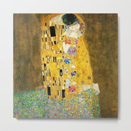Gustav Klimt The Kiss Metal Print | Painting, Vintage, Artnouveau, Kiss, Pattern, Gustavklimt, Gold, Jugendstil, Iconic, Love 