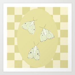 Checkerboard Moths Art Print