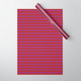 [ Thumbnail: Purple and Red Colored Striped/Lined Pattern Wrapping Paper ]