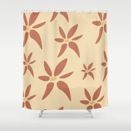 Floral brown bohemian pattern Shower Curtain