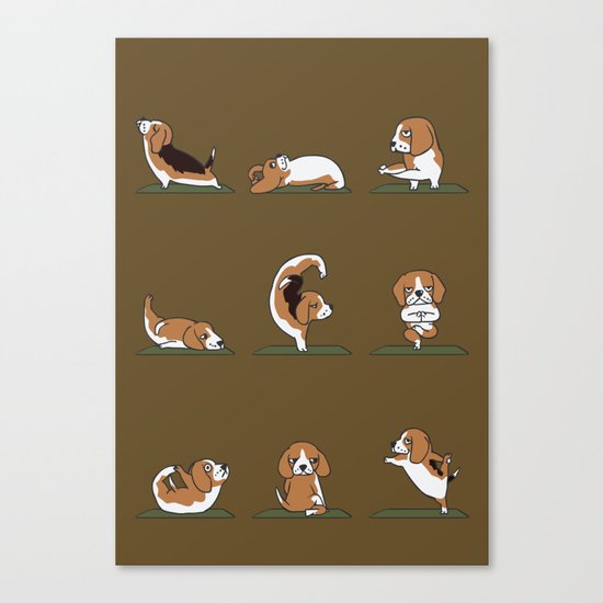 Beagle Yoga Canvas Print