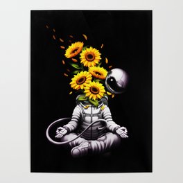Meditation Astronaut Spring Poster