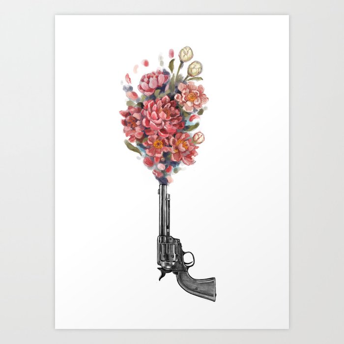 Flower gun Art Print