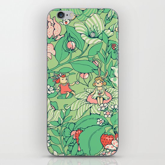 Garden party - sage tea version iPhone & iPod Skin