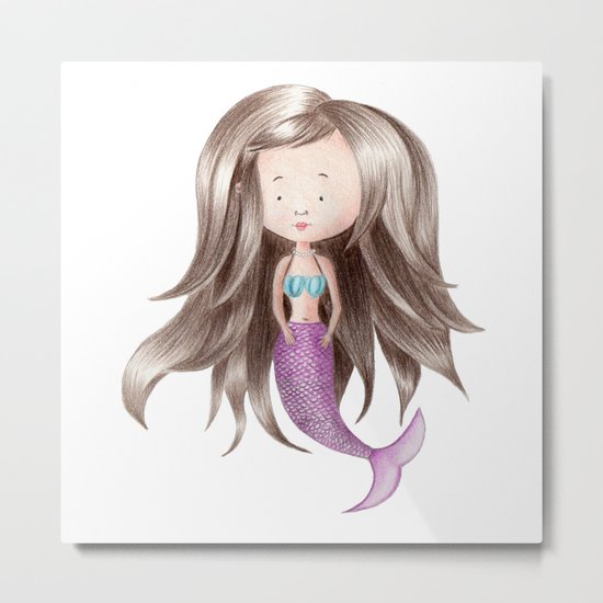 Melancholy Mermaid Metal Print