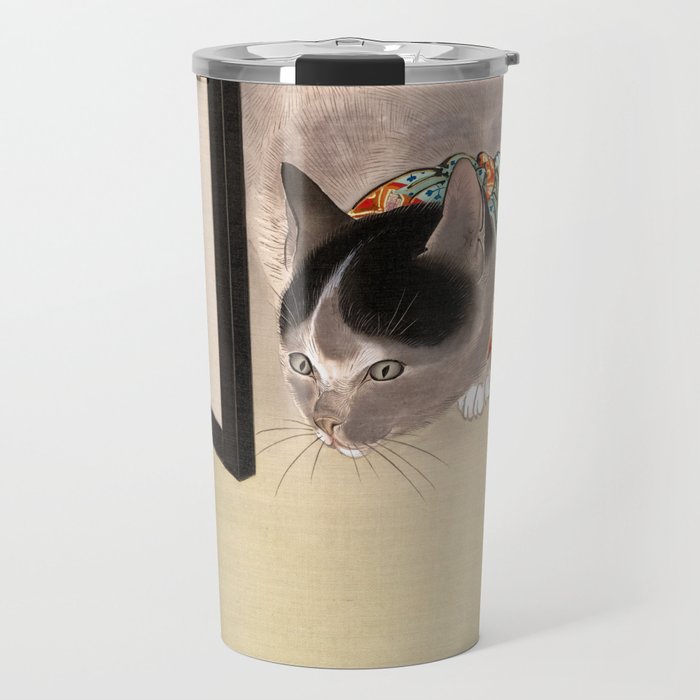 Cat Watching a Spider, 1888-1892 by Oide Toko Travel Mug