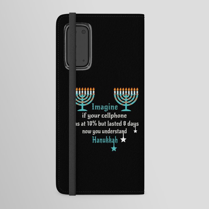 Funny Imagine Cellphone Hanukkah Candle Menorah Android Wallet Case