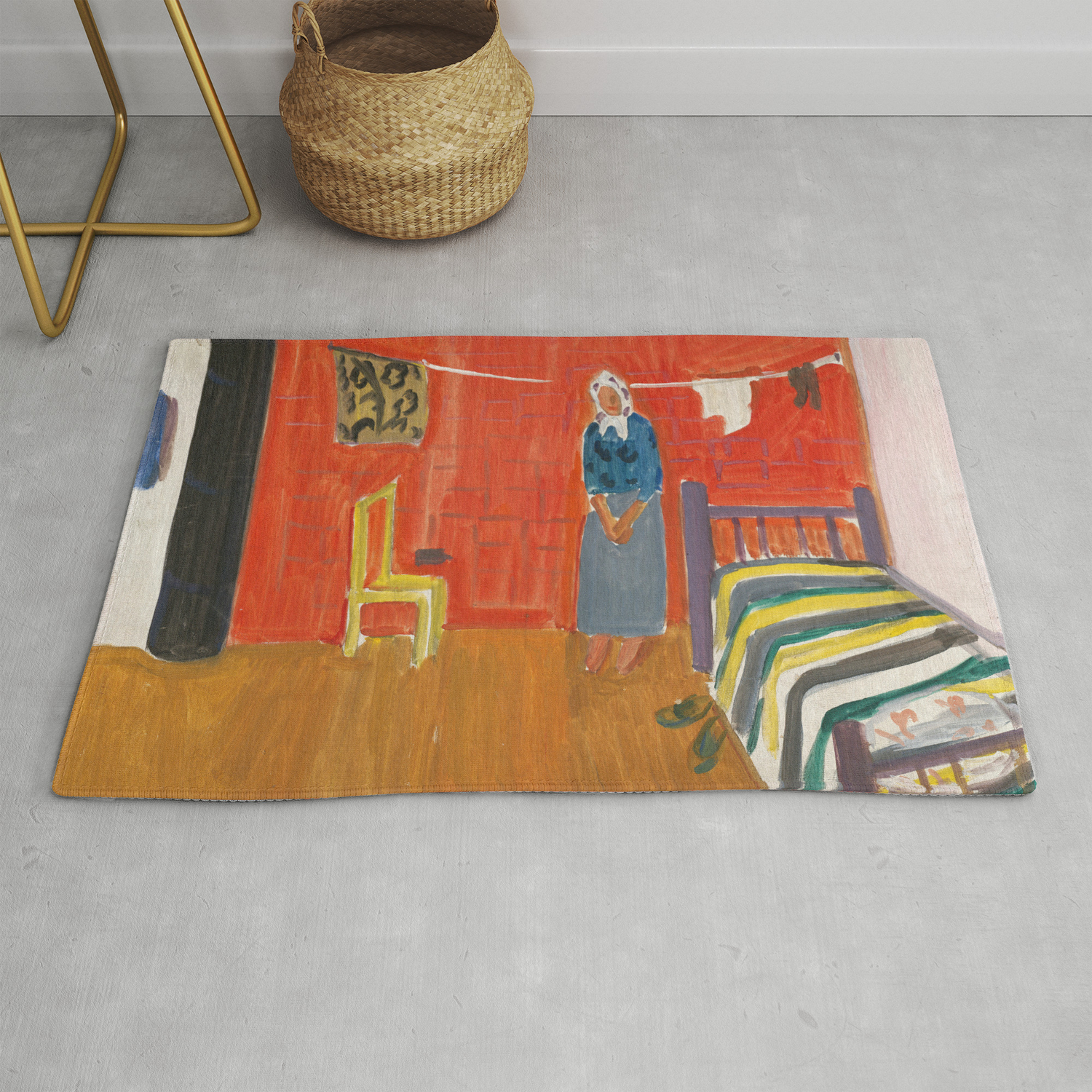 Farmhouse With A Stove By Karl Pärsimägi 1935 Rug Farmhouse With A Stove By Karl