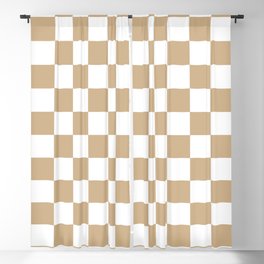 Checkered (Tan & White Pattern) Blackout Curtain