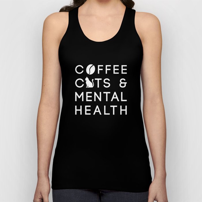 Coffee Cats Mental Health Anxie Coffee Drinker Tank Top