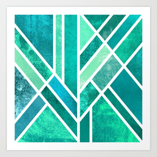 Art Deco Mermaid Art Print