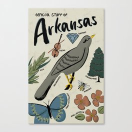 Official stuff of Arkansas in Earthtones Canvas Print