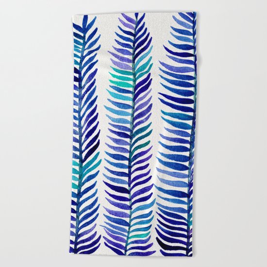 Indigo Seaweed Beach Towel