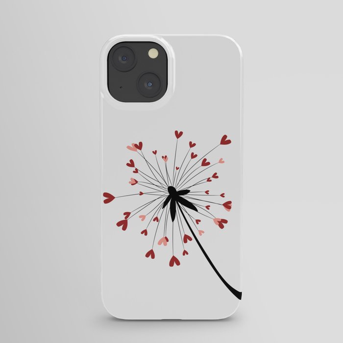 Floating Dandelion Heart Seeds by Cam Fam Creations iPhone Case
