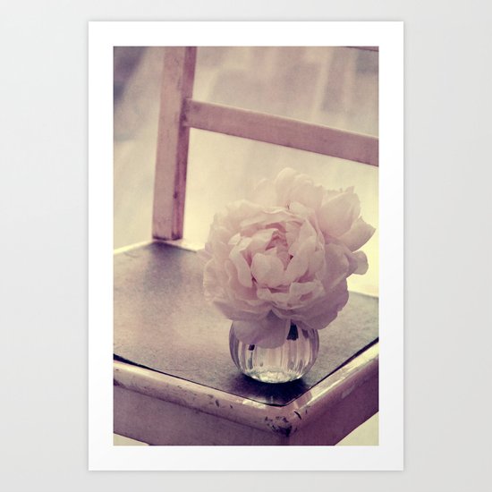 white peony Art Print