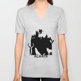 Potter clock and patronus group  V Neck T Shirt