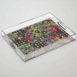 Seamless geometric pattern with colored elements, vintage abstract background Acrylic Tray