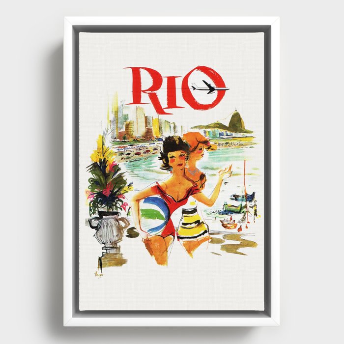 Rio de Janeiro Vintage Travel Poster 1930s / Travel Art Poster / Rio Wall Art / Brazil Framed Canvas