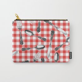 Utensils on Red Picnic Blanket Carry-All Pouch