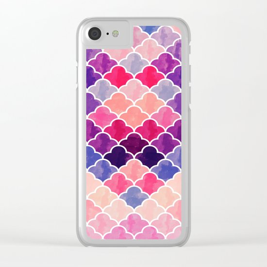 Watercolor Lovely Pattern VVXII Clear iPhone Case