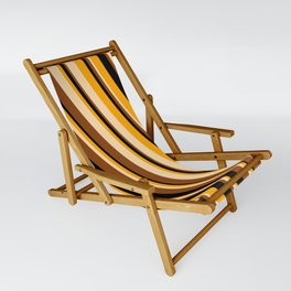 [ Thumbnail: Orange, Tan, Brown, and Black Colored Striped Pattern Sling Chair ]