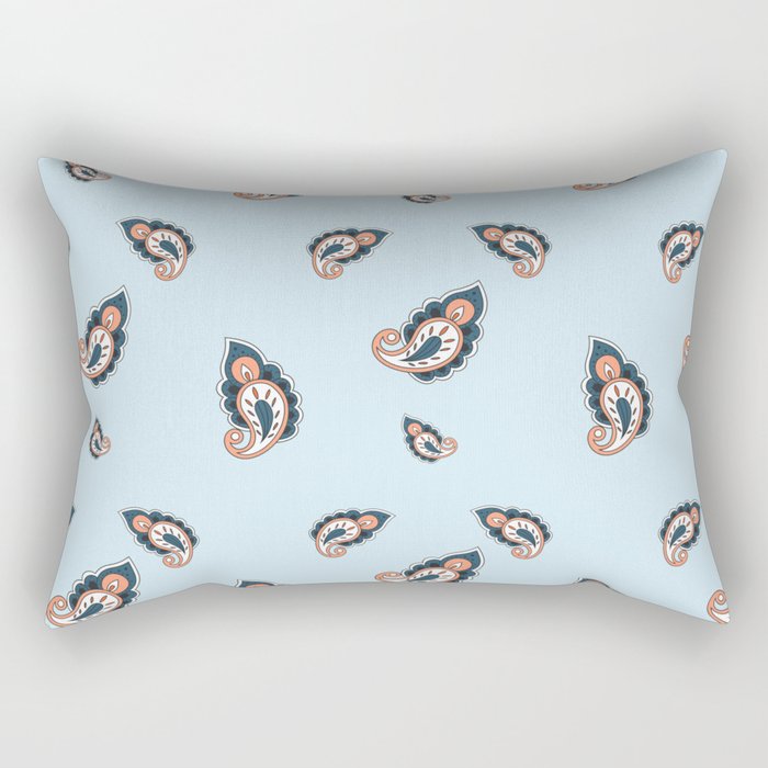 Mystic Leaf Light Blue Rectangular Pillow