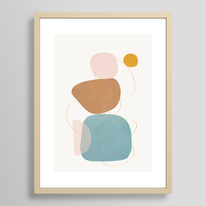 Soft Abstract Shapes 11 Framed Art Print