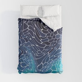 blue water wave mosaic colorgrade Duvet Cover