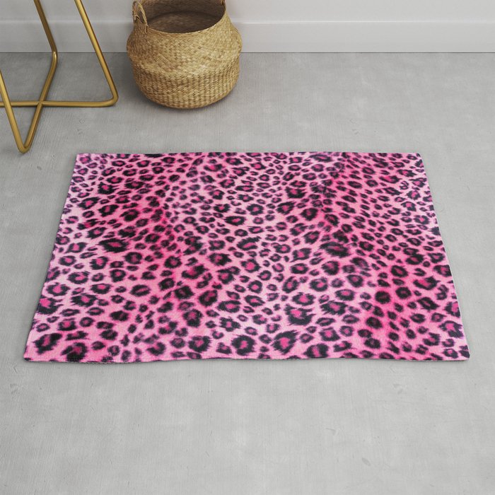 Pink Leopard Pattern Rug