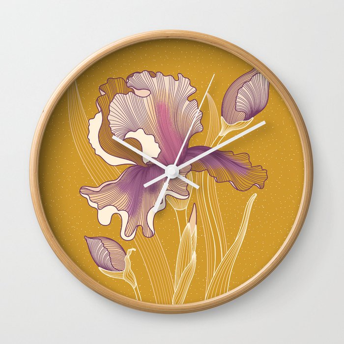 Iris flowers Wall Clock