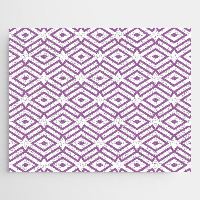 Purple and White Ornamental Shape Pattern 7 Pairs DE 2022 Popular Color Royal Pretender DE5999 Jigsaw Puzzle