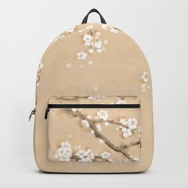 Spring Ume Flower / korean painting / chinoiserie Backpack | Chinoiserie, Korean, Flower, Watercolor, Interior, Cherryblossom, Ume, White, Painting, Beige 