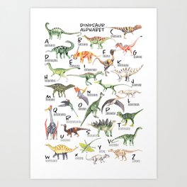 Dinosaur Alphabet Art Print