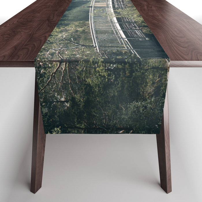 Norway Photography - Bridge Over A River Table Runner
