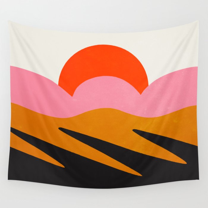 Landscape 02: Mid Century Abstraction Wall Tapestry