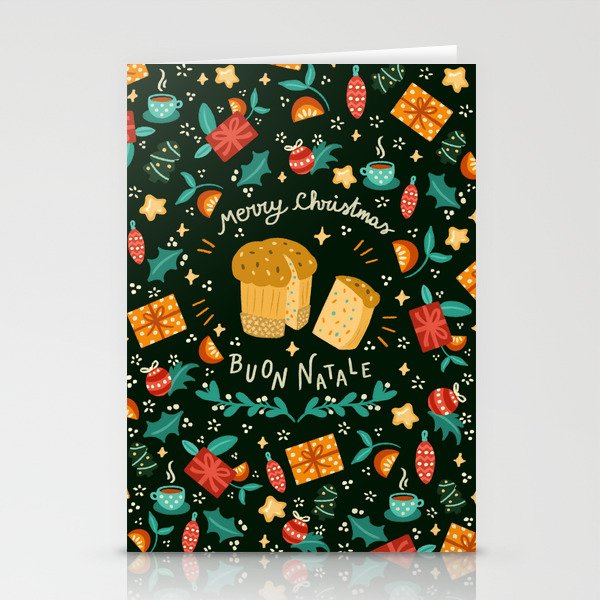 Merry Christmas panettone  Stationery Cards