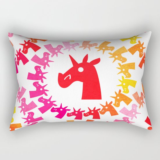 Color Me Red Unicorn Rectangular Pillow