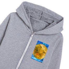 Balance Abstract Blue and Yellow Gold Art Kids Zip Hoodie